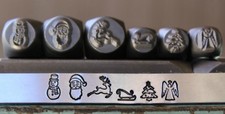 SUPPLY GUY 6mm/8mm Christmas Metal Design 6 Stamp Set SGCH-239241253254255259