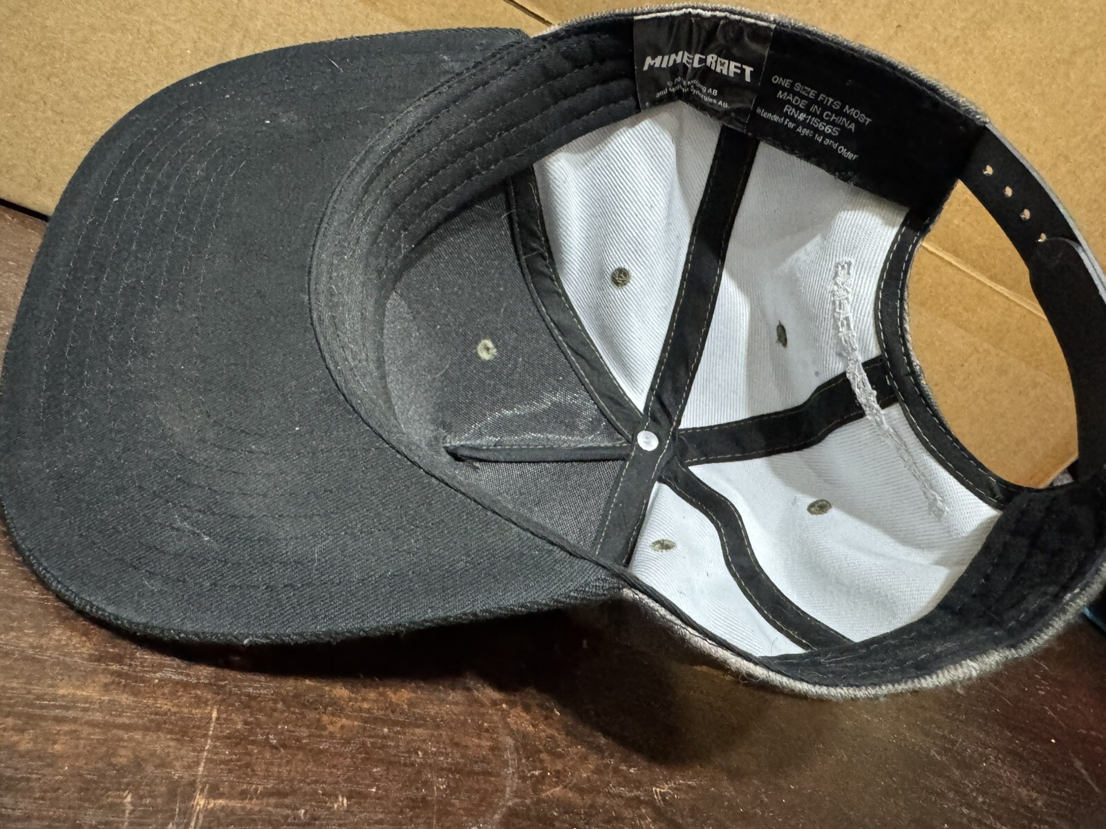 Minecraft Expert Explorer Hat Cap Gray Block Patc… - image 2