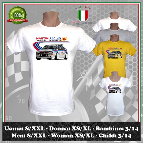 T-SHIRT MARTINI RACING GP RALLY LANCIA DELTA HF EVOLUZIONE GT UOMO DONNA BAMBINO - Bild 1 von 2