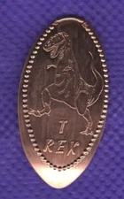 T- Rex Dinosaur Designed Elongated Pressed Copper Penny