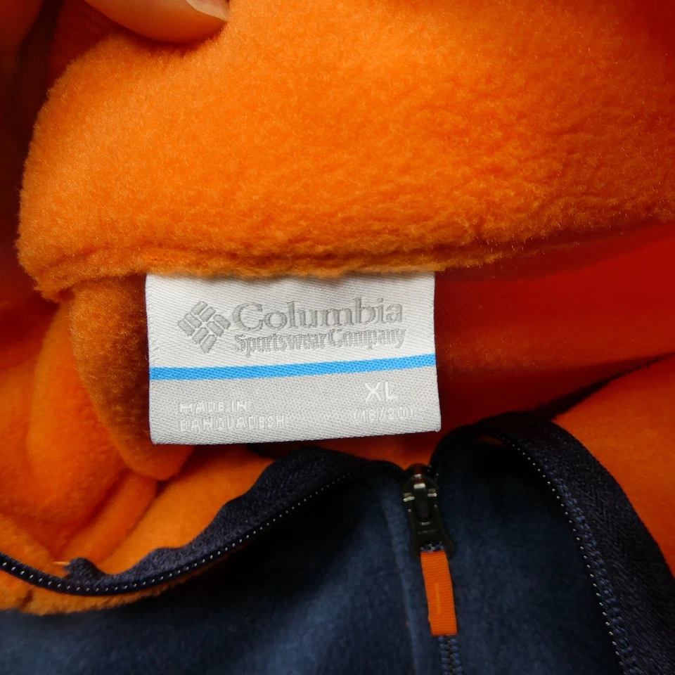 Columbia Teens Fleece Jacket Size XL (18/20) Orange and Blue Chicago Bears Color - Image 3 of 4