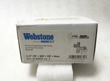 Webstone Nibco H- 41672 Full Port Forged Brass Ball Valve w/ Hi-Flow Hose Drain