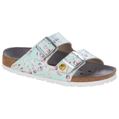Birkenstock ESD-Sandale Arizona, Größe 41, Flower Field Mint, schmal 1021400-41