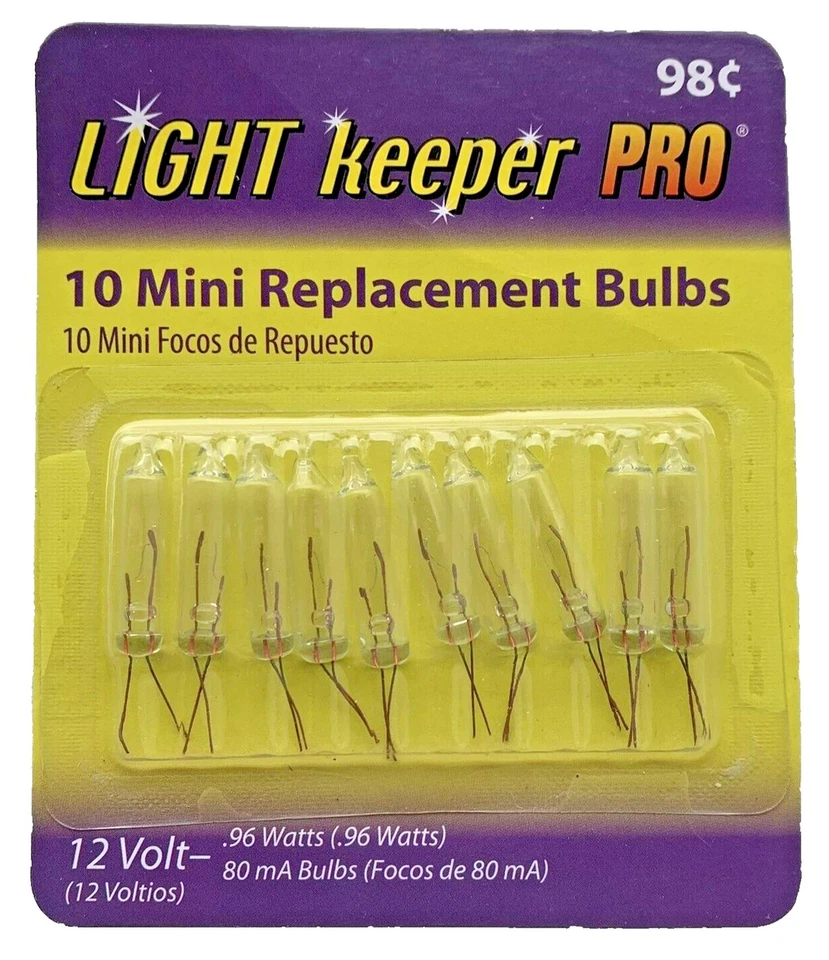 12 volt Christmas Light Bulbs Clear Mini for 10 11 12 ct Tree Topper LightKeeper - Image 2 of 4