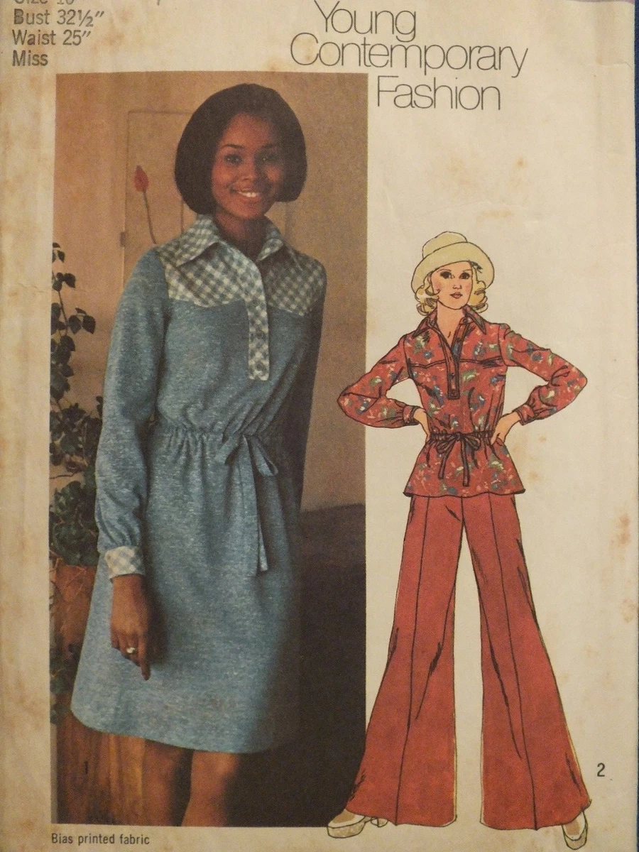 VTG 70 SIMPLICITY 5845 MS Short Dress Top Wide Leg Pants PATTERN