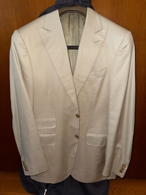 CANALI Cream Cotton Sport Coat 48EU/38US
