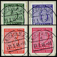SBZ gestempelt mit Nr.116-119X auf Briefst&uuml;ck