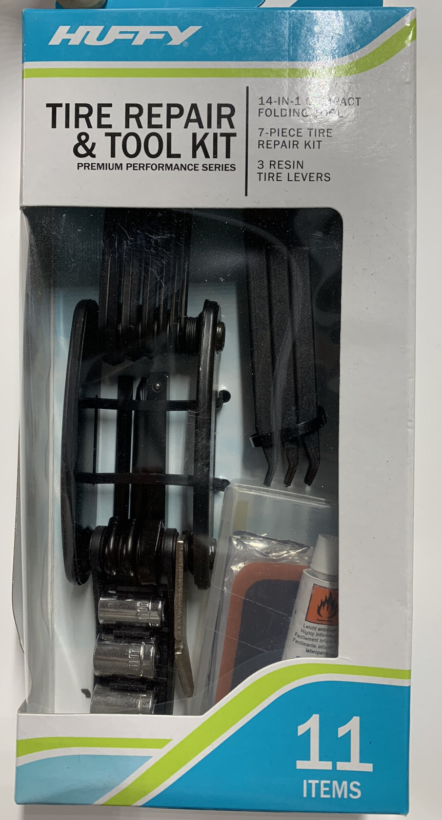 Huffy Tire Repair & Tool Kit Premium Performance Series 11 Items Bike