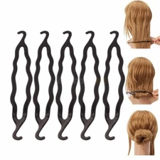 Homeoculture Twist Holder Clip Magic Roll Bun Hair Twist Braid Tool (Pack of 5)