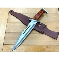 16"  Hunting Knife Rambo Style with leather sheath bowie knife gift. EDC