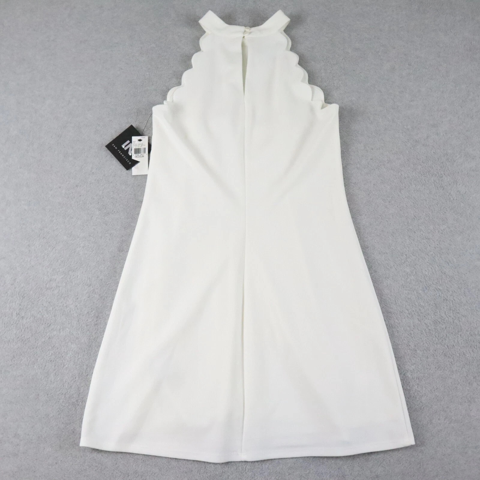 OFF WHITE I.N. Abito San Francisco donna medio formale festa bianco sporco senza maniche nuovo con etichetta