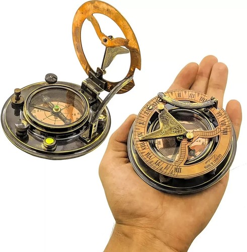 Handmade brass 3.5 inch Nautical Sundial Gilbert Compass Antique Sons gifts - Picture 3 of 3