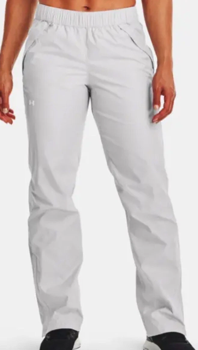 Under Armour Cloudburst Sideline Rain Pants Womens XL Short XLS Gray UA 1355817