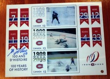 Montreal Canadiens Centennial Canada Post Advertising Display Signed Guy Lafleur