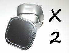2 X 8-oz Square Slip On Lid Survival Metal Tin Can Container Box Kit Crafts Use