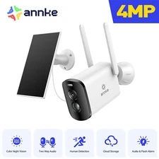 ANNKE 4MP WIFI Security Camera Solar Battery Powered Two Way Audio Color Night