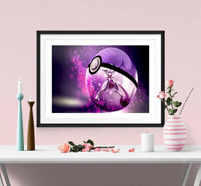 Ball Mewtwo Legendary Pokemon Evolution Anime Print Poster Wall Art Picture  A4 +