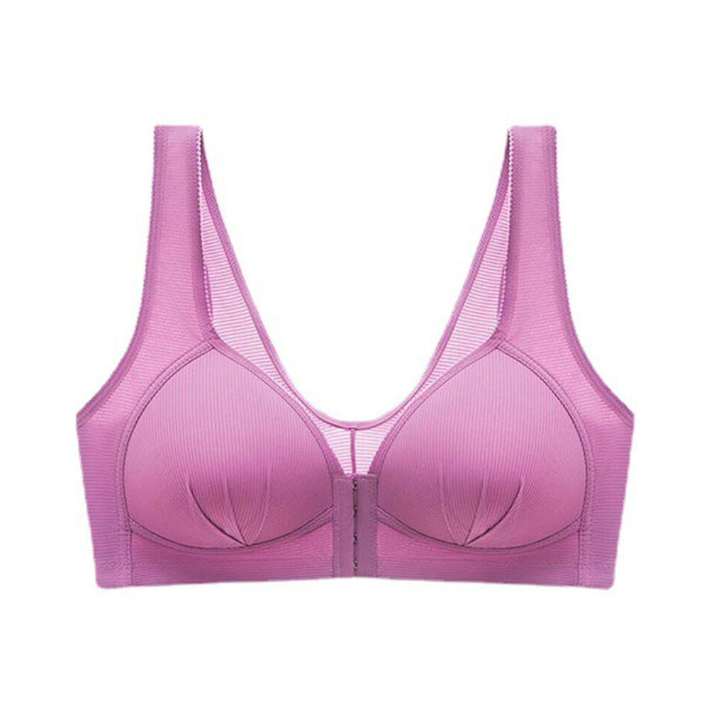 Women Ladies Front Fastening Push Up Bra Non Wired Comfort Soft Cup