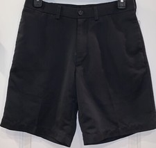 Roundtree  Yorke Men  s Easy Care Black Flat Front Shorts Size 32