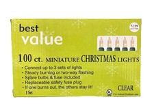Miniature Clean Color Christmas 100 String Lights - Retro Vintage