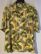 Koko Island Hawaiian Aloha Shirt Mens XXL Surfboard Palm Print Made USA