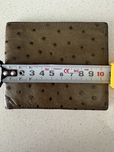 PRE-OWNED Ostrich Gucci Men Bifold Wallet W/Credit Card Slots