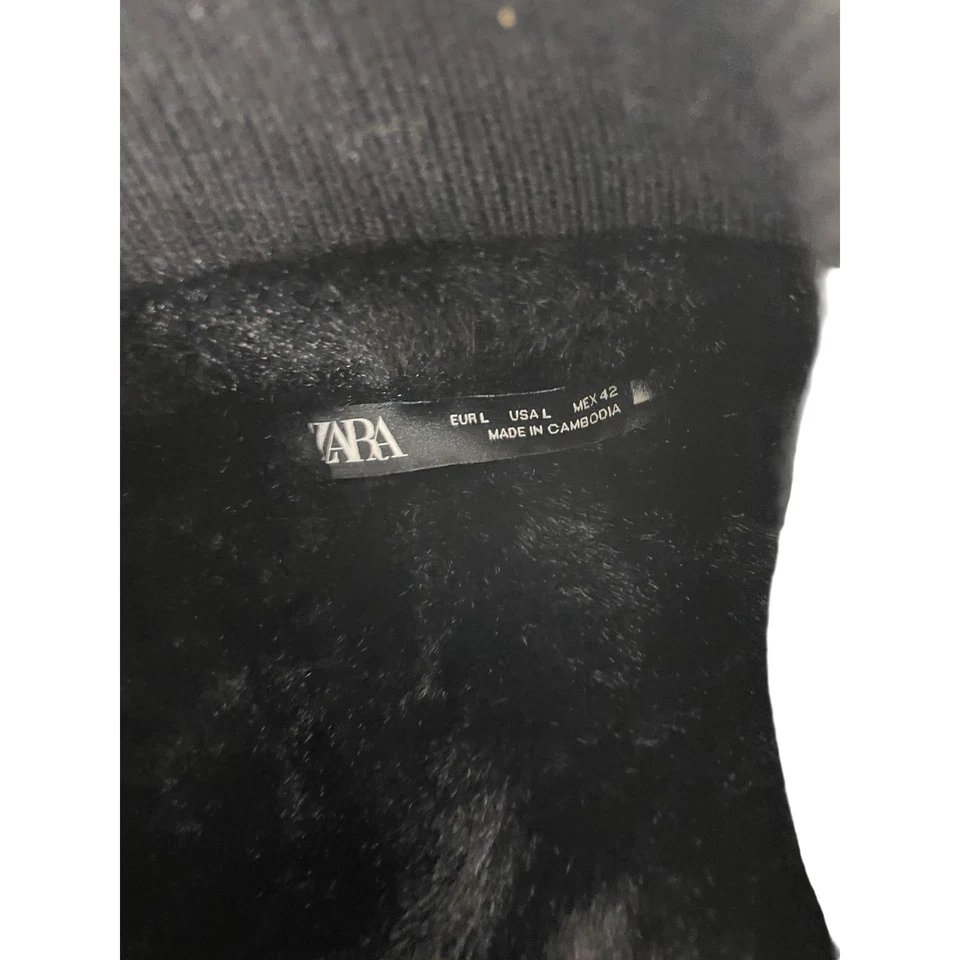 Chaqueta Bomber Zara Para Hombre Grande L Negra Combinada Cremallera Completa Manga Larga 5070/320 Nueva Con Etiquetas Foto 4 de 4