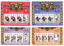 Îles Turques-et-Caïques Lot de  4 Blocs Feuillet QUEEN ELIZABETH II