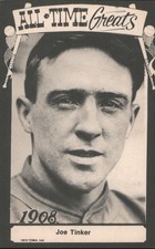 Baseball Joe Tinker All-Time Greats 1908 Chicago Cubs Shortstop Vintage Postcard
