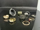 Vintage Gold Filled & Silver Tone Rhinestone Costume Faux Opal  Ring Jewelry Lot
