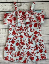 Janie & Jack Girls 2020 Blue Skies Floral Cold Shoulder Romper Size 5