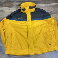 Columbia Bugaboo Windbreaker Ski Snowboarding Jacket Mens XL Tall Yellow 90s 