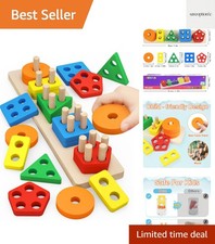 Montessori Toys for 1 to 3--Old Boys Girls Toddlers, Wooden Sorting  Stackin...