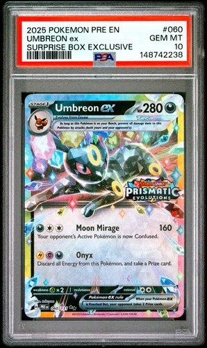 2025 POKEMON PRE EN-PRISMATIC EVOLUTIONS #060 UMBREON EX PSA 10