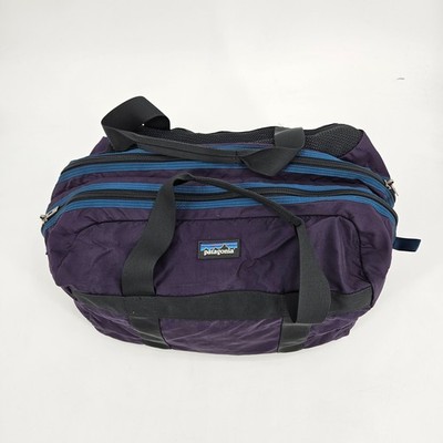 vintage patagonia duffle bag Vintage 90's Patagonia Small Duffle Bag Purple Blue Black Carry On USA Made  VTG