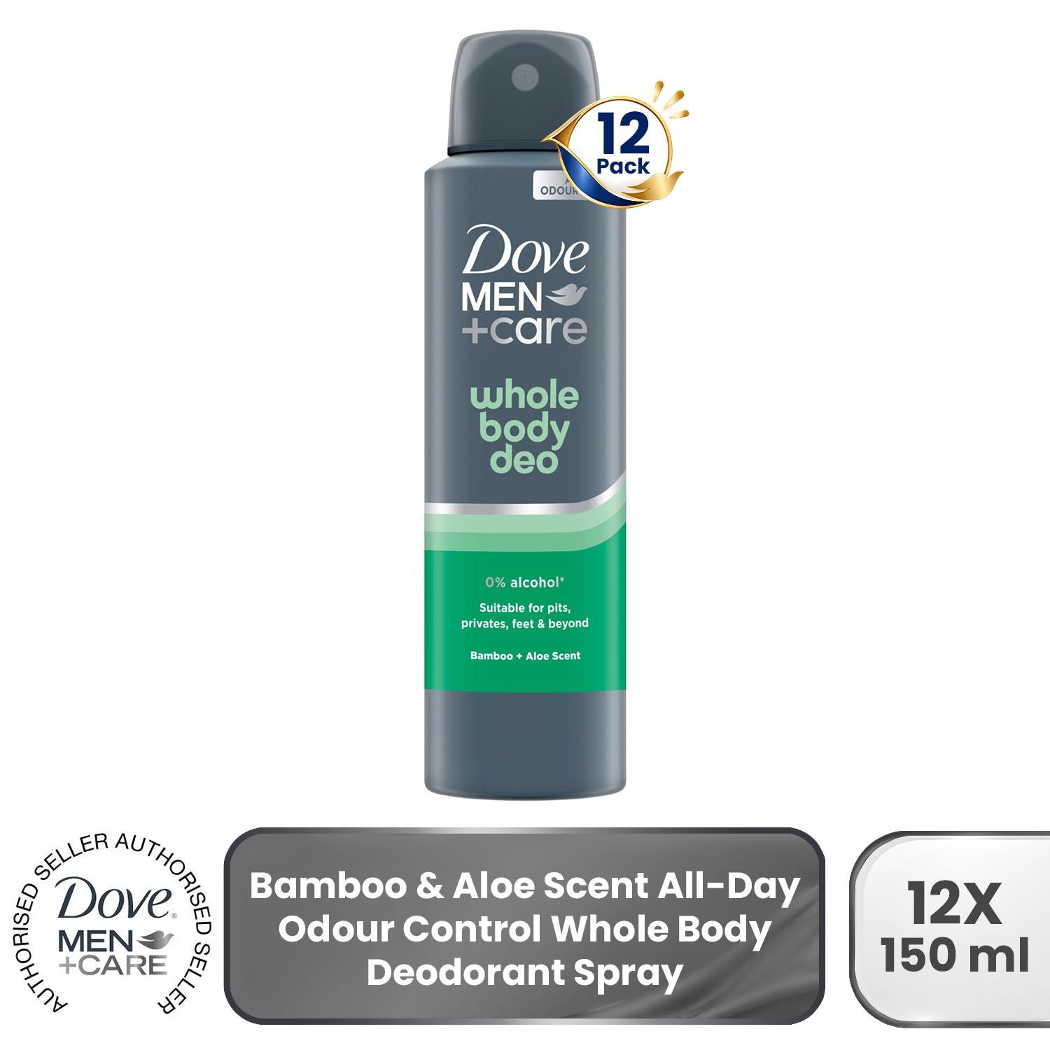 Dove Men+Care Whole Body Deodorant Spray Bamboo&Aloe 72H Protection, 6x150ml - Image 7