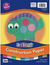 Prang (Formerly Art Street) Construction Paper, 10 Assorted Colors, Standard ...