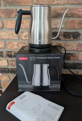 Bodum Bistro Stainless Steel Gooseneck Water Electric Kettle 34 fl oz Excellent