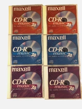 MAXELL CD-R74  RECORDABLE DISCS 650Mb 74 minute New Factory Sealed Lot of 6