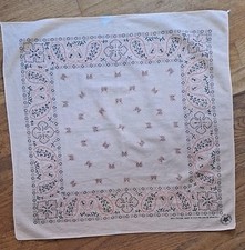 Vtg Wamcraft Peach Paisley Bandanna 100 Cotton RN14193 Made In USA 20"x21.5"