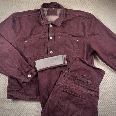 VTG Girbaud Trucker Jacket & Selvedge Jeans Set Men's Street Wear Hip Hop 90s
