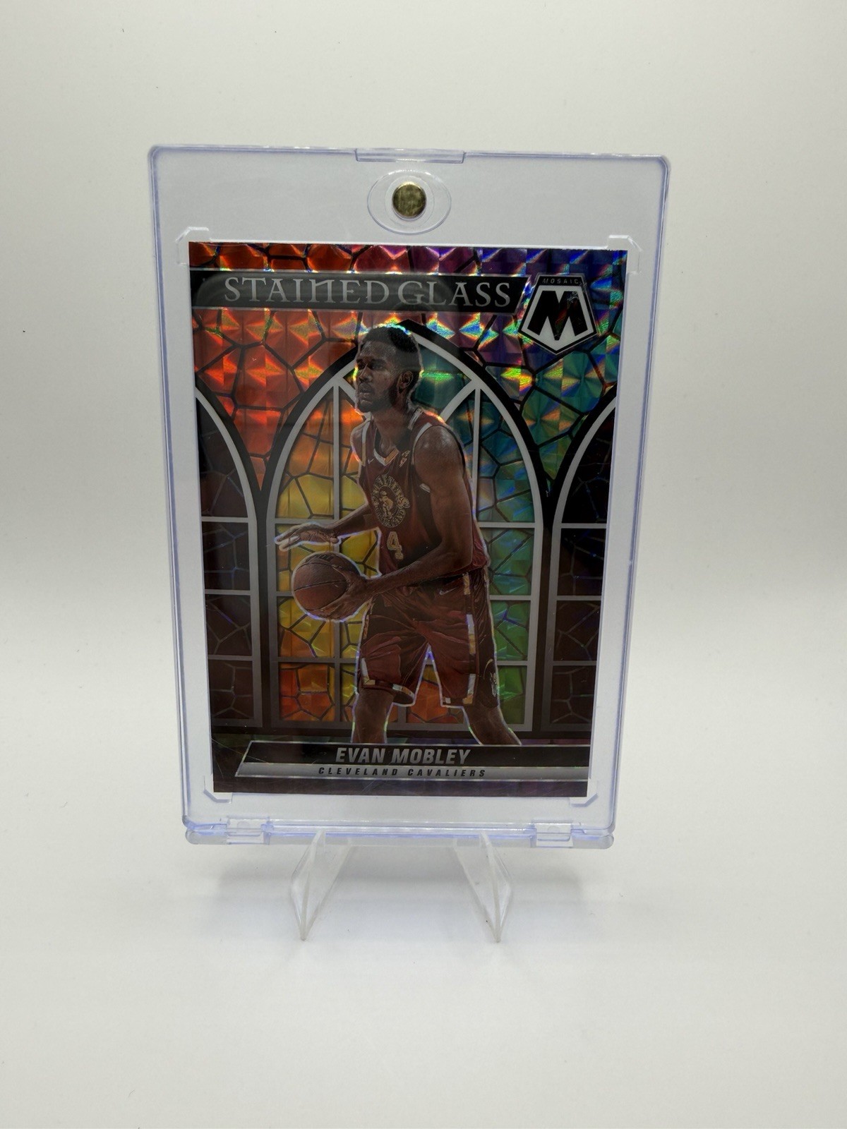 2021-22 Mosaic Evan Mobley #10 Rookie Stained Glass Case Hit SSP Cavs
