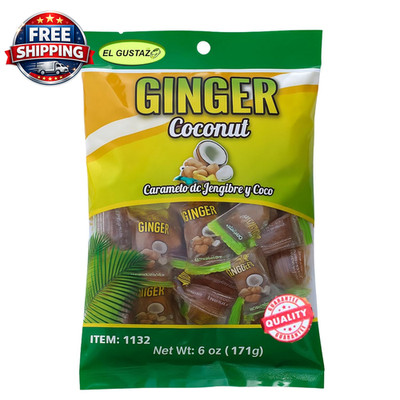 Ginger Coconut Candy   Caramelo De Jengibre Y Coco, 6 Oz (171 G) Bag   Individua