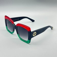 Gucci GG0083S 002 Oversized Square Sunglasses Black Stripe 54mm