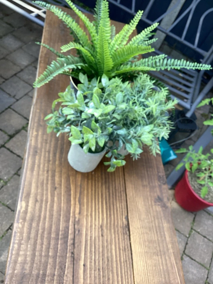 Rustic Console Table Made From Reclaimed  Planks - Image 4 of 4