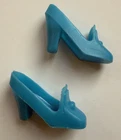 Vintage Barbie Doll MOD 1960s 1970s Blue Pilgrim Style Chunky Heel Shoes