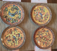 SYMPHONY OF BIRDS & FLOWERS Bradford Exchange 4 Collectors Plates & Certificates