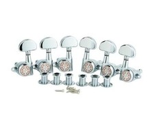 6Pcs Guitar Locking Tuners 3L 3R Handed 1:21 Lock Chrome Ratio 1:21