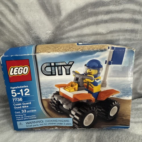 LEGO New Vintage 2008 CITY: Coast Guard Quad Bike 7736 MISB Sealed Damaged Box