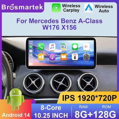 10.25'' 8+128GB Android 14 Autoradio WiFi Für Mercedes A/CLA/GLA W176 X156 NTG5.0